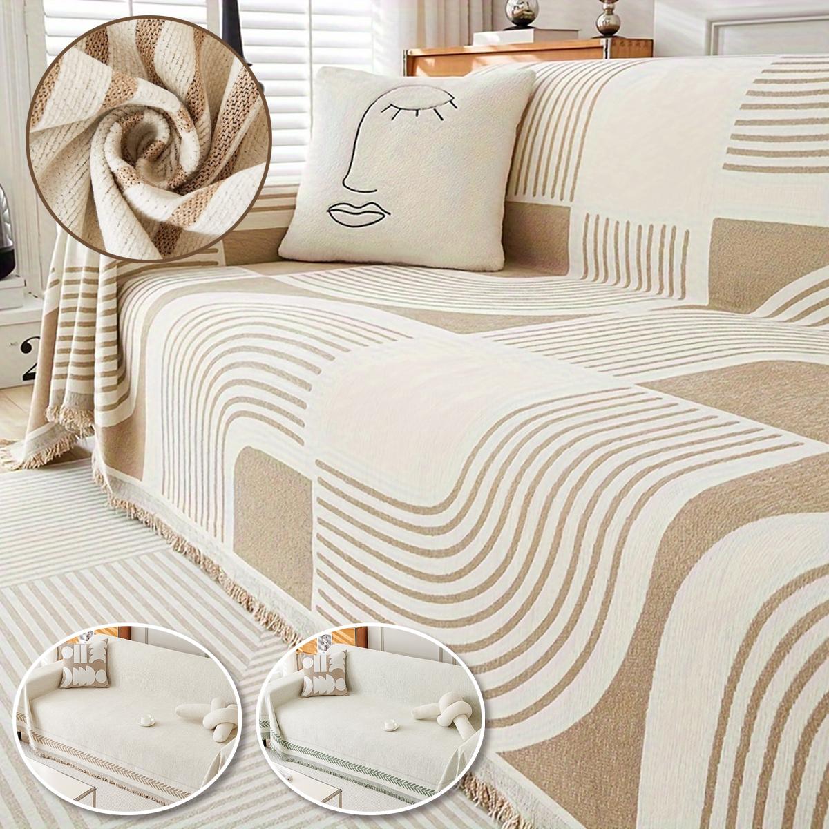 Capa de Sofá Estilo Boho Chic - Antiderrapante para Sofás e Poltronas