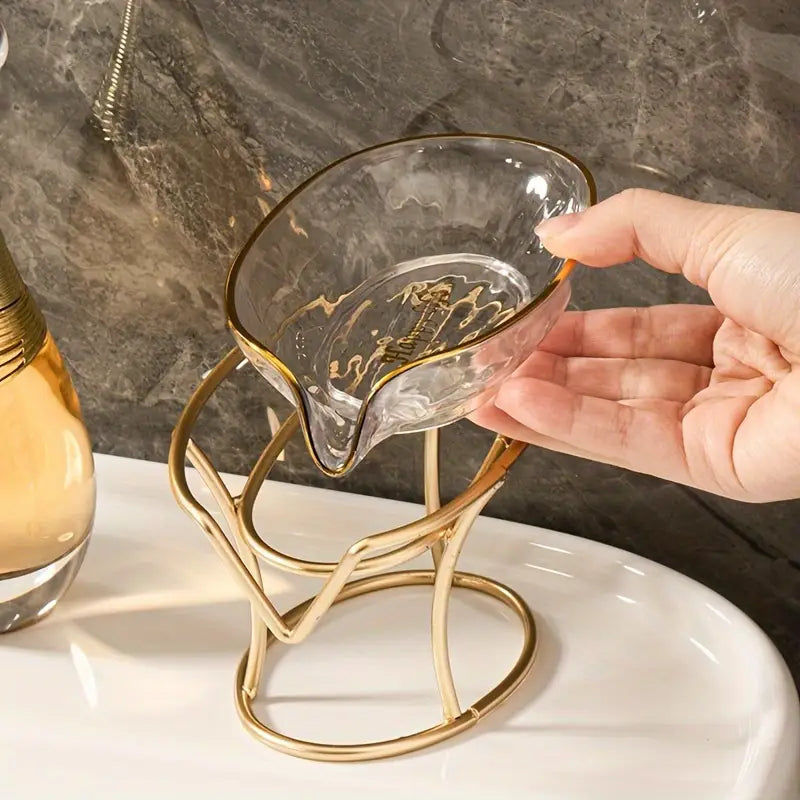 Porta-Sabonete de Metal Criativo – Sem Furos, Organizador para Banheiro e Cozinha com Bandeja para Sabonete, Pano e Esponja