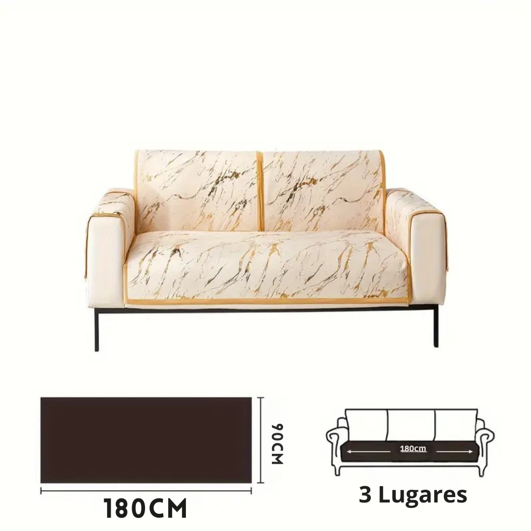 Capa de Sofa Lâmina Dourada - Design Clean