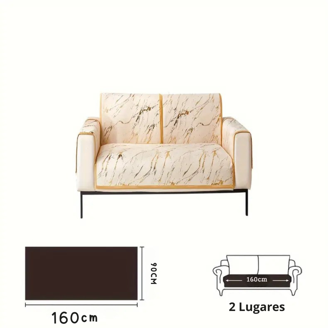 Capa de Sofa Lâmina Dourada - Design Clean