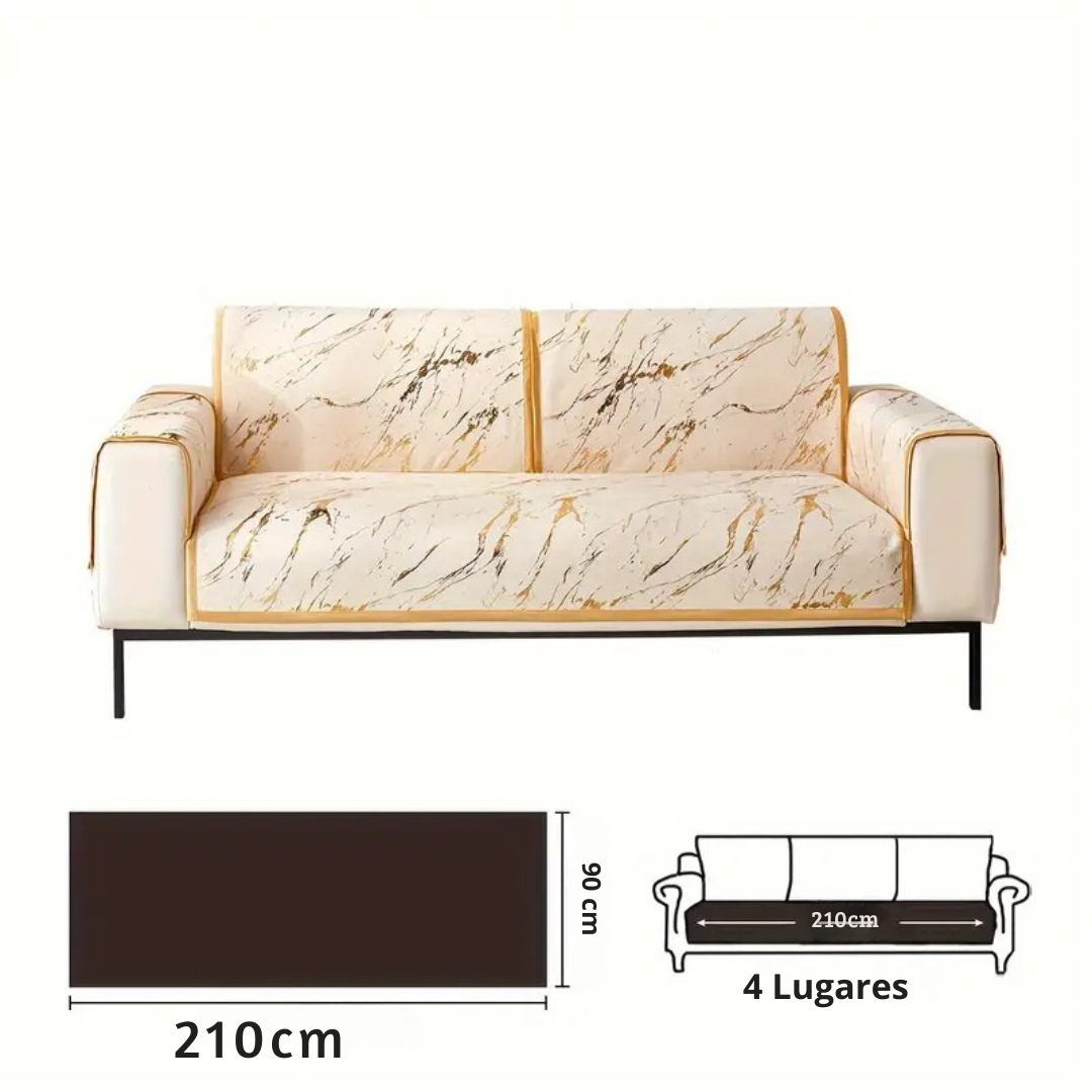 Capa de Sofa Lâmina Dourada - Design Clean