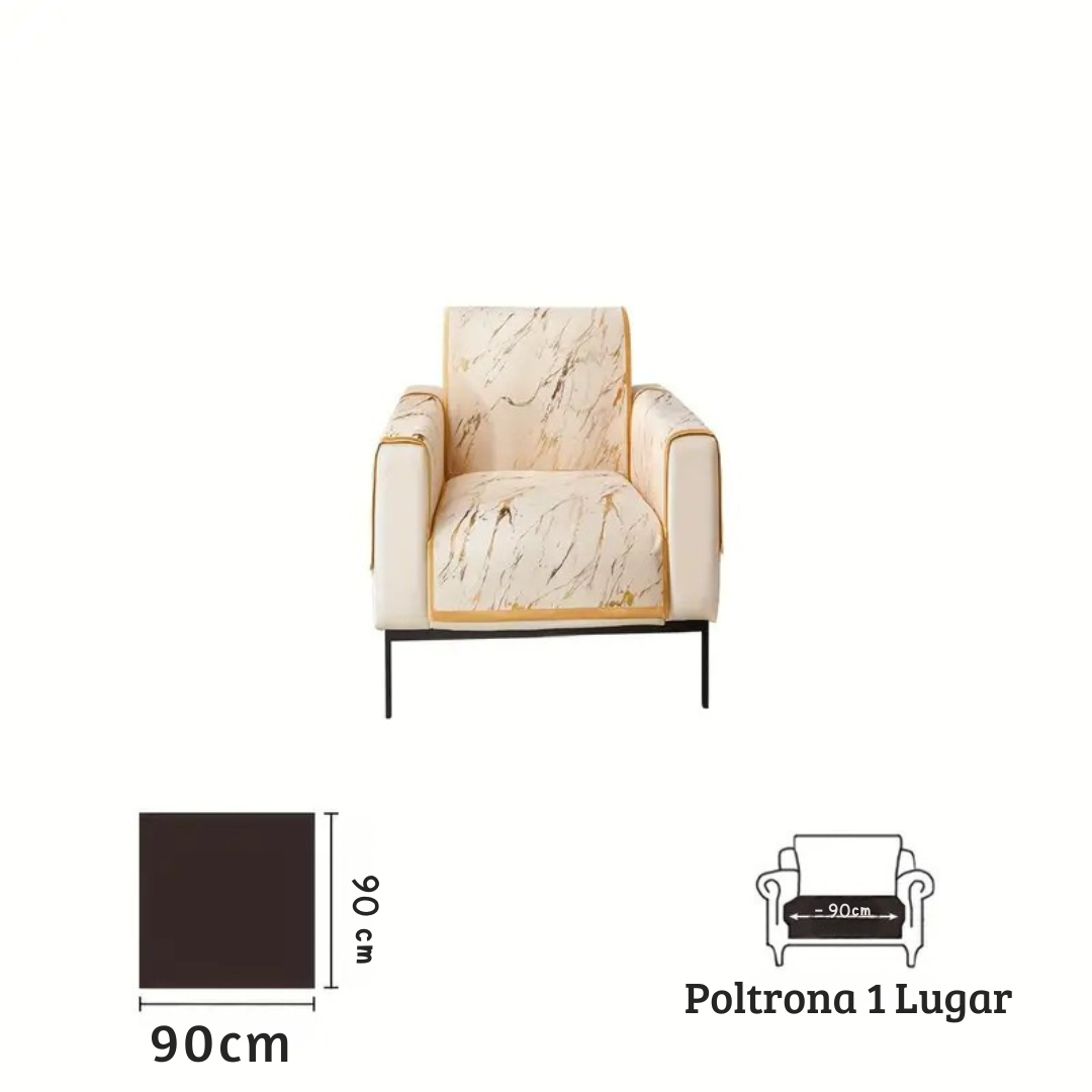 Capa de Sofa Lâmina Dourada - Design Clean