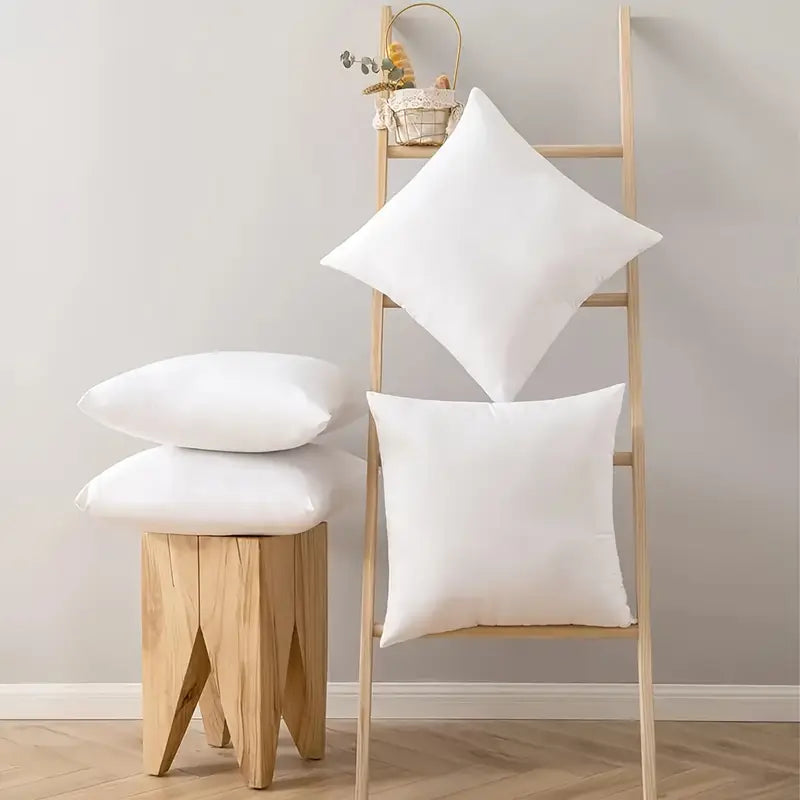 Conjunto de 4 Almofadas Decorativas Luxuosas e Macias - Padrão Geométrico Clássico, Enchimento 100% Poliéster