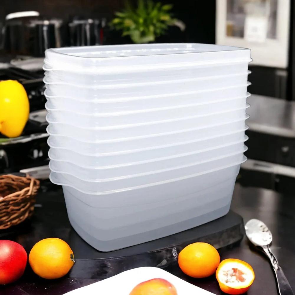 Kit 10 Potes Transparentes 1400 ML Freezer e Microondas