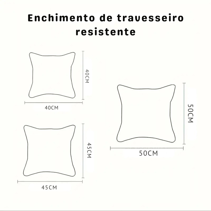 Conjunto de 4 Almofadas Decorativas Luxuosas e Macias - Padrão Geométrico Clássico, Enchimento 100% Poliéster