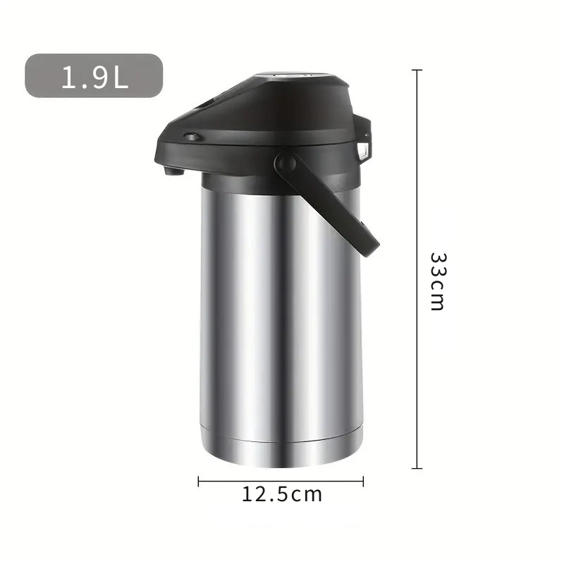 Dispenser Térmico de Bebidas Quentes – Garrafa de Café em Aço Inox com Torneira, 1,9L