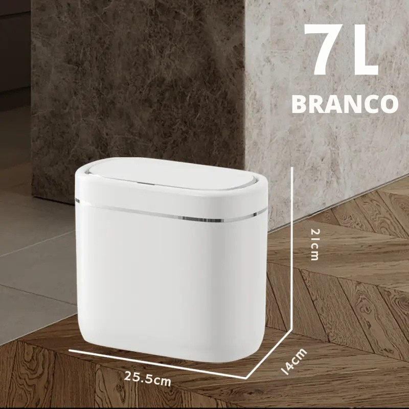 Lixeira Inteligente com Sensor de Indução – Compacta para Mesa, Escritório, Cozinha e Banheiro