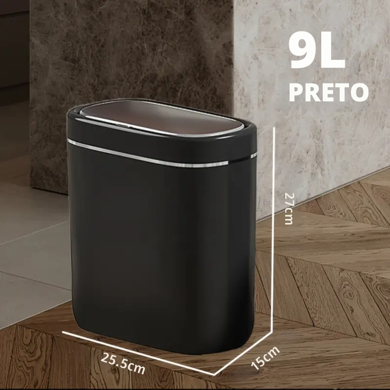 Lixeira Inteligente com Sensor de Indução – Compacta para Mesa, Escritório, Cozinha e Banheiro