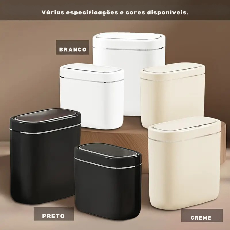 Lixeira Inteligente com Sensor de Indução – Compacta para Mesa, Escritório, Cozinha e Banheiro