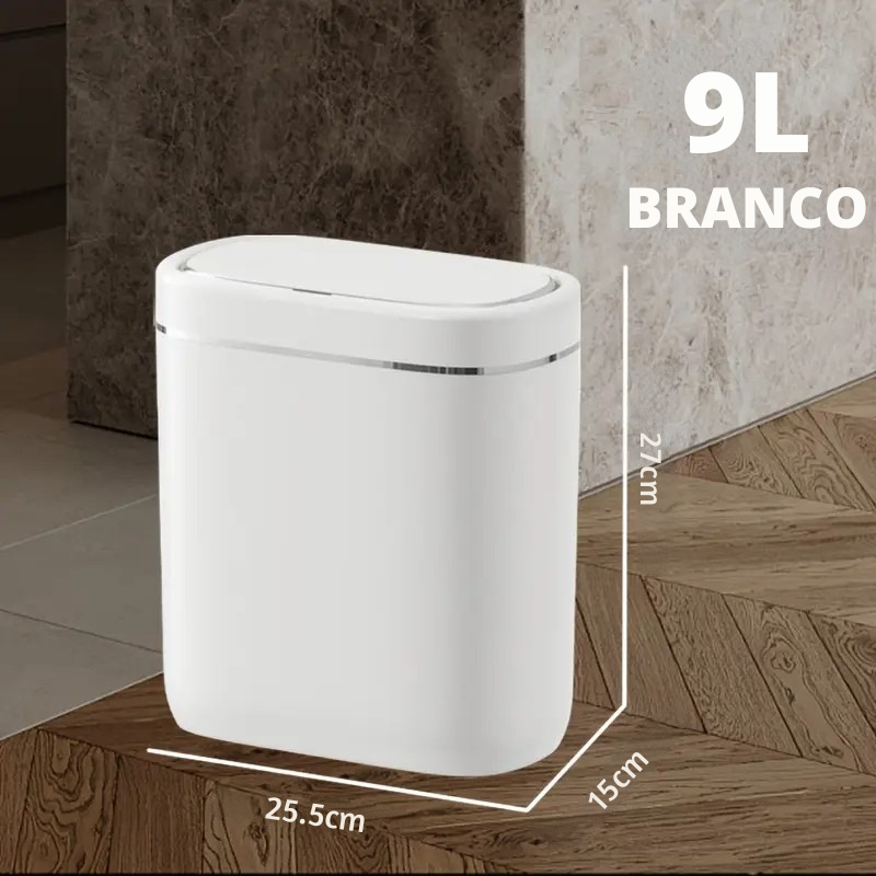 Lixeira Inteligente com Sensor de Indução – Compacta para Mesa, Escritório, Cozinha e Banheiro