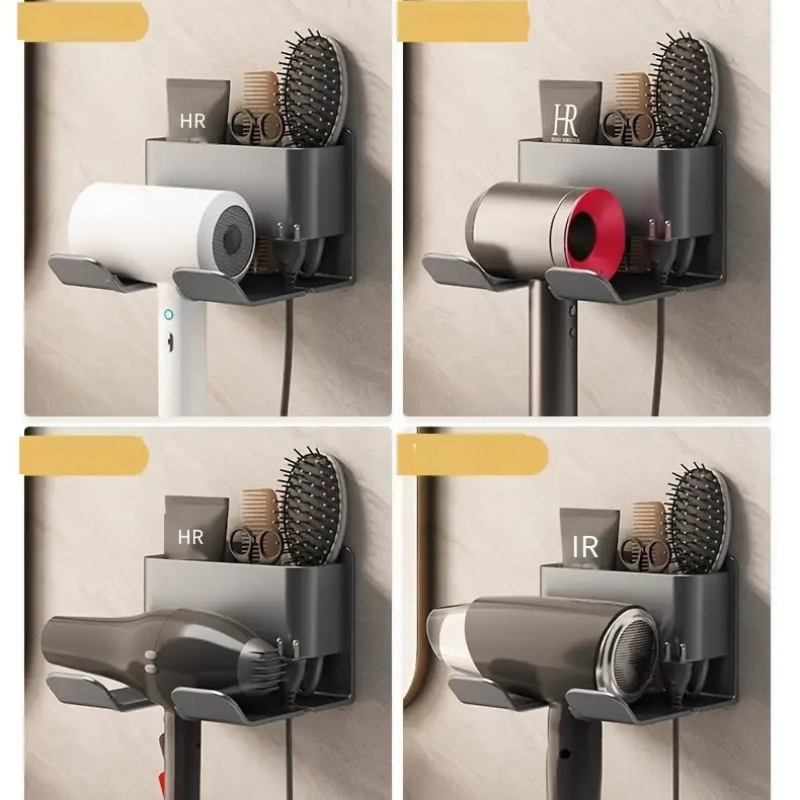 Suporte para Secador de Cabelo – Fixação sem Furar, em Metal Resistente