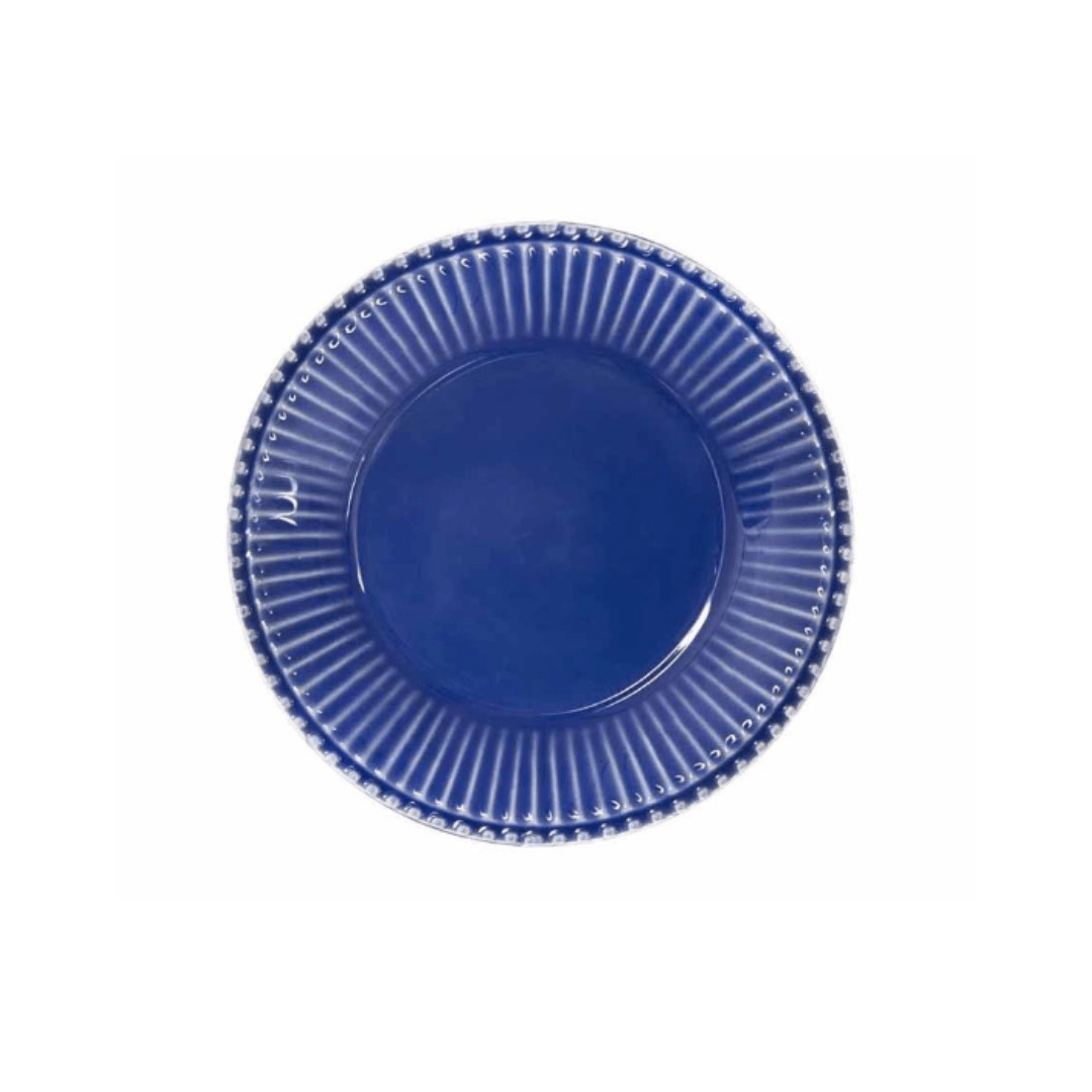 Prato Sobremesa Frisada Azul 20cm