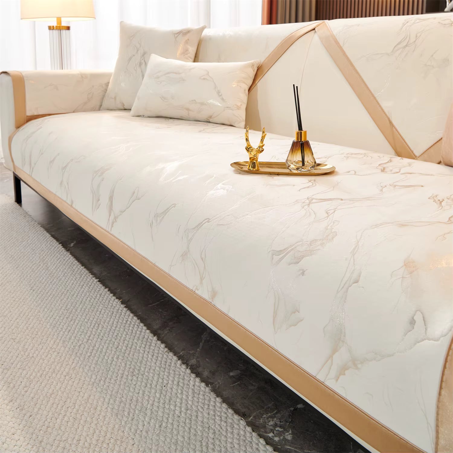 Capa de Sofa Lâmina Dourada - Design Clean