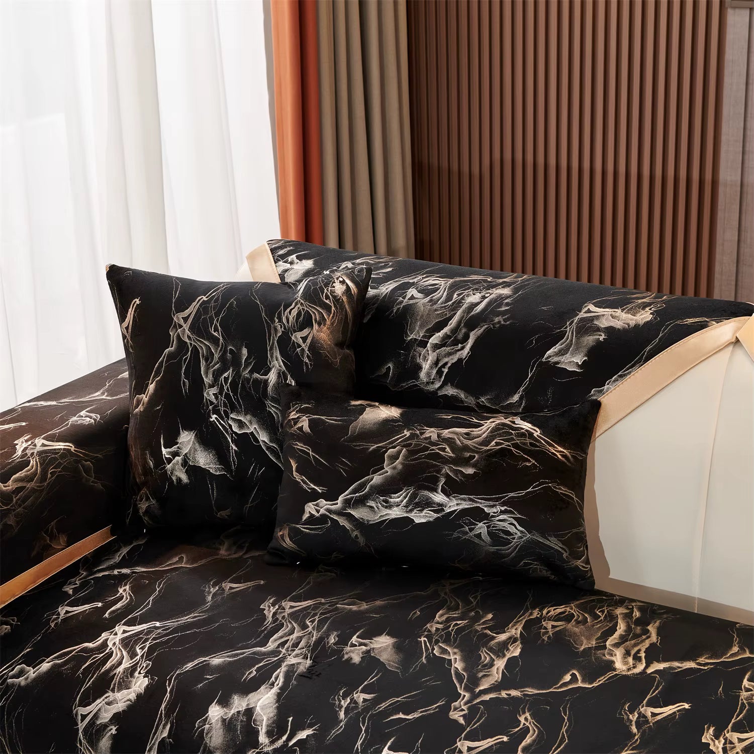 Capa de Sofa Lâmina Dourada - Design Clean
