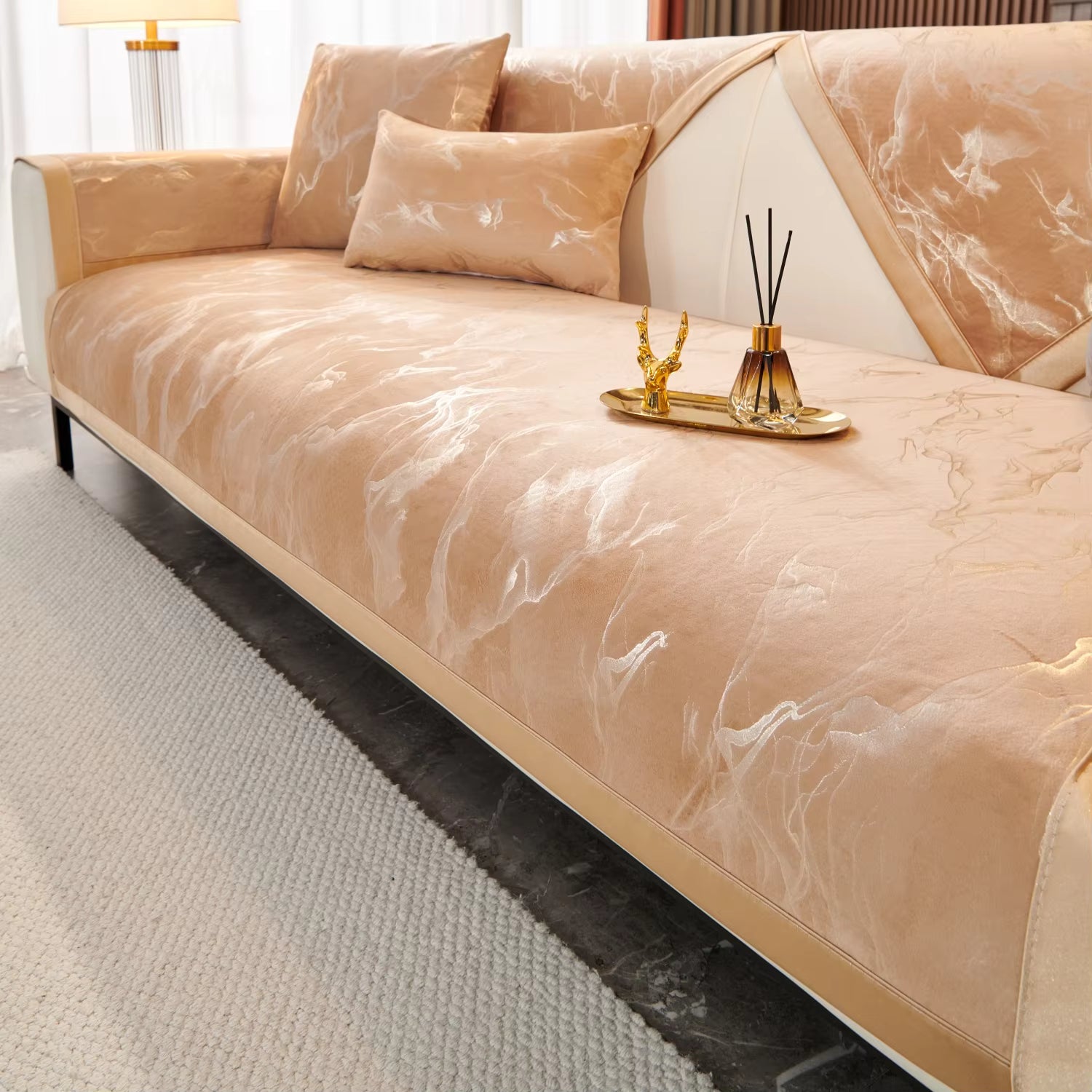 Capa de Sofa Lâmina Dourada - Design Clean