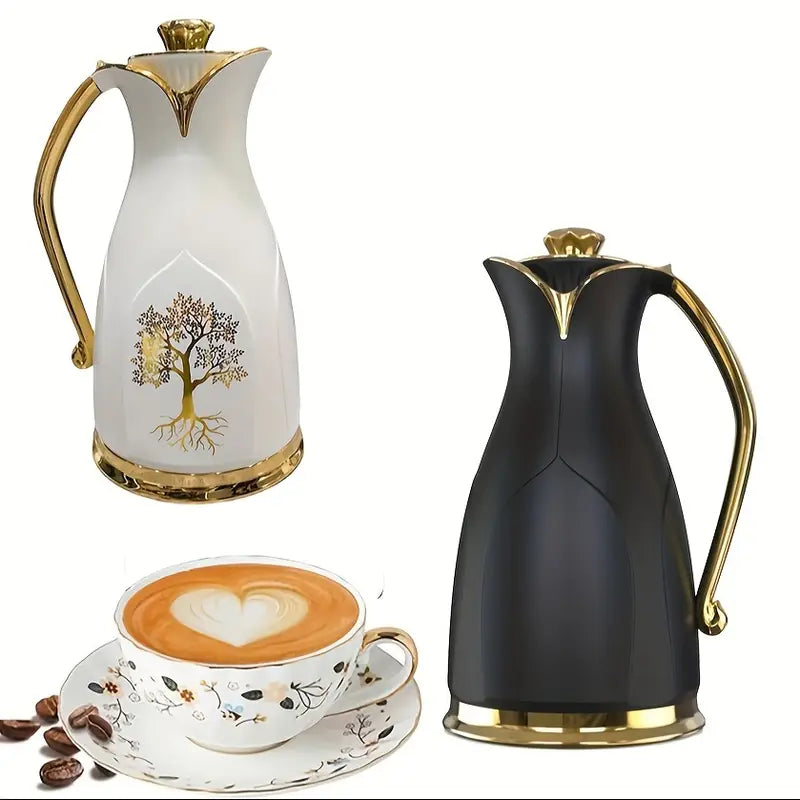 Kit com 2 Garrafas Térmicas de Parede Dupla – Plásticas, Sem Fio e Sem Bateria, Ideal para Café, Chá e Água Quente