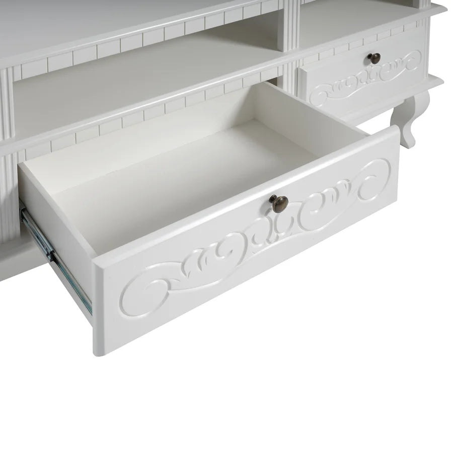 Rack Rústico de 1,73cm Marrocos pés em madeira Maciça de Taeda estrutura em MDF Cinamomo cor Laca Branco 5124-LB 1002.009.0024.0999