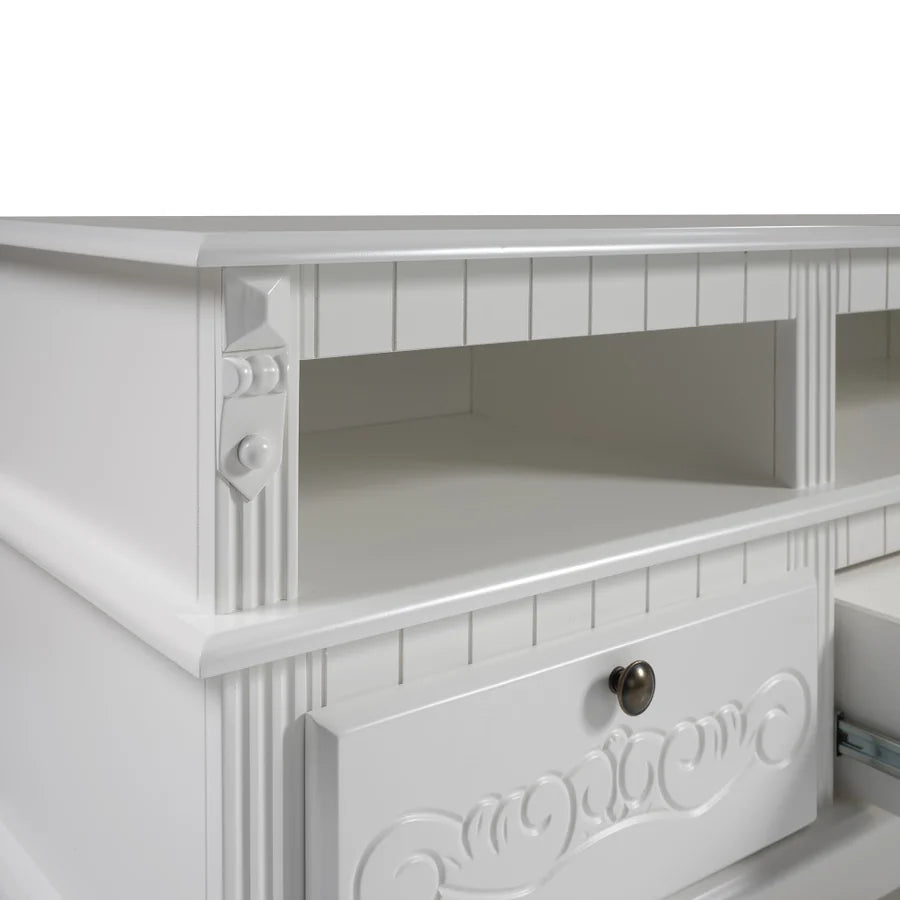 Rack Rústico de 1,73cm Marrocos pés em madeira Maciça de Taeda estrutura em MDF Cinamomo cor Laca Branco 5124-LB 1002.009.0024.0999