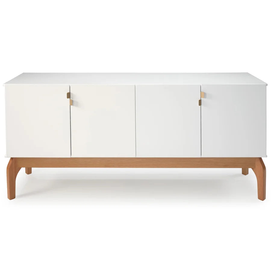 Buffet Oasi Pés em Madeira Maciça de Eucalipto com estrutura em MDF cor Laca Branco