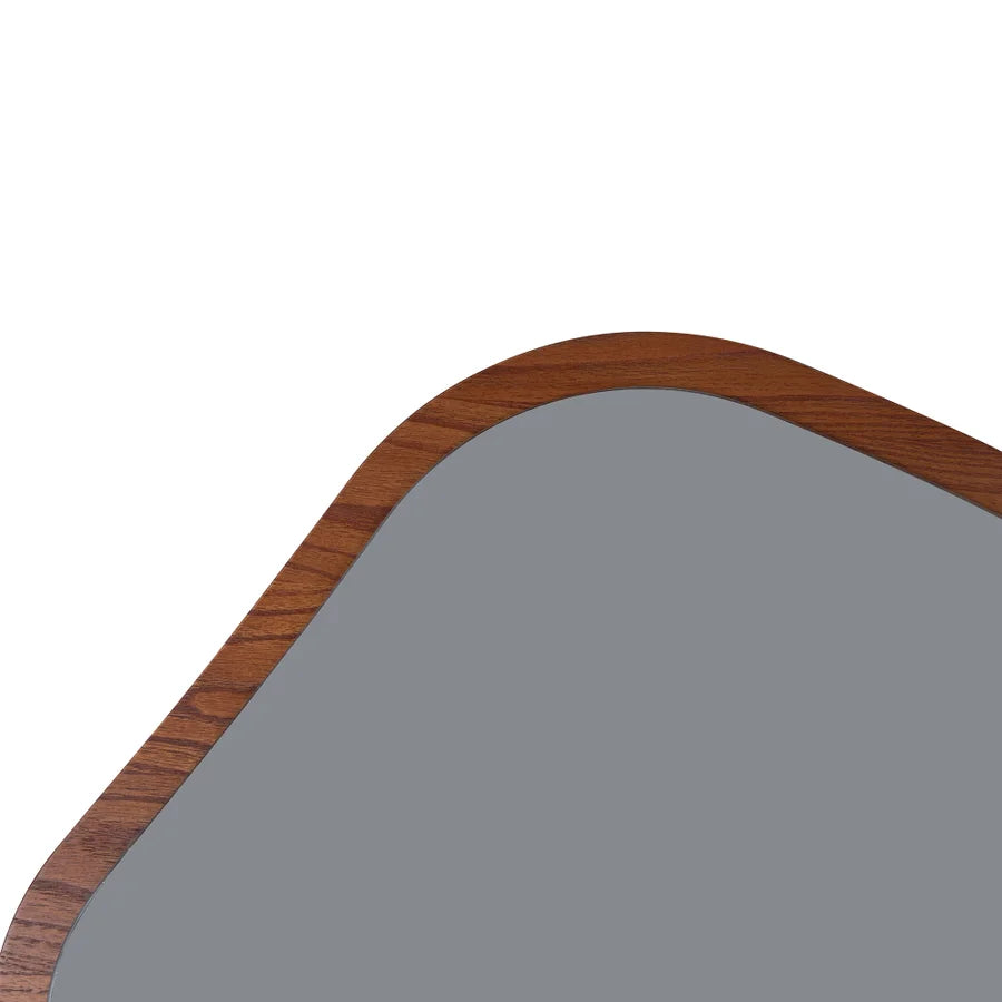 Kit Espelho Orgânico com Moldura Miami com 3 Peças cor Carvalho em MDF Laminado Natural Cinamomo 3614CA
