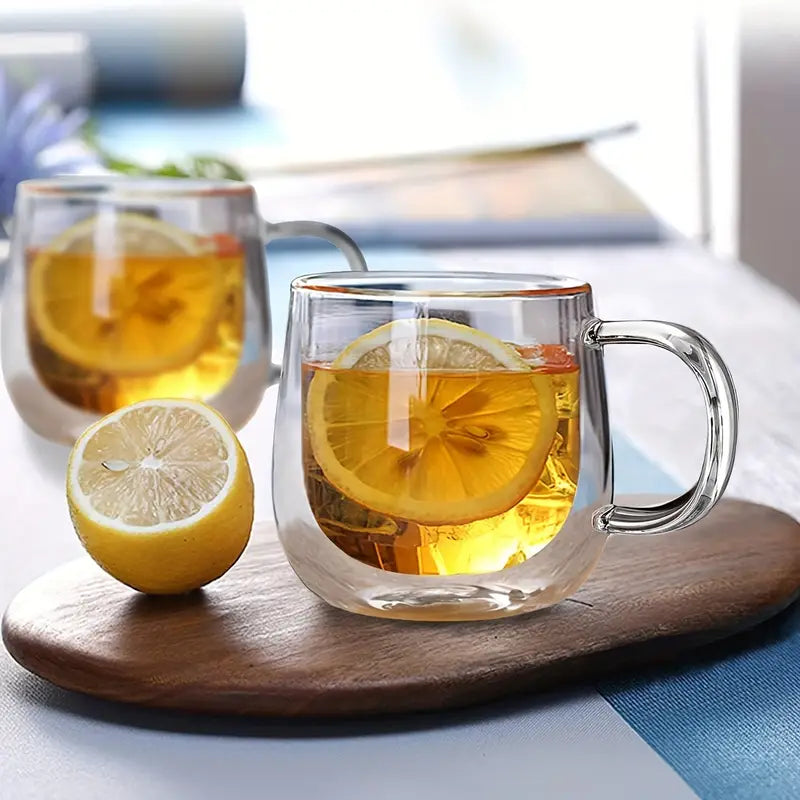 Conjunto de 4 Xícaras de Vidro Dupla Camada – Para Espresso, Latte, Cappuccino e Chá, Seguras para Lava-Louças