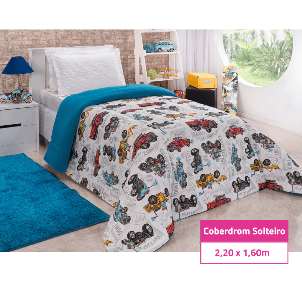 Coberdrom Edredom Grosso Colcha De Solteiro Infantil Menina/ Menino - Inverno - Manta Soft Plush e Algodão Macio