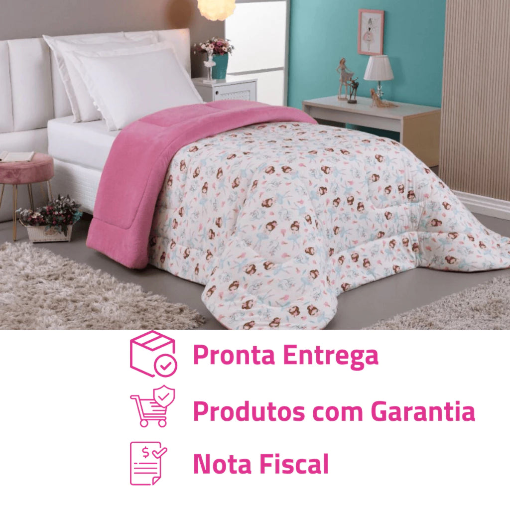 Coberdrom Edredom Grosso Colcha De Solteiro Infantil Menina/ Menino - Inverno - Manta Soft Plush e Algodão Macio