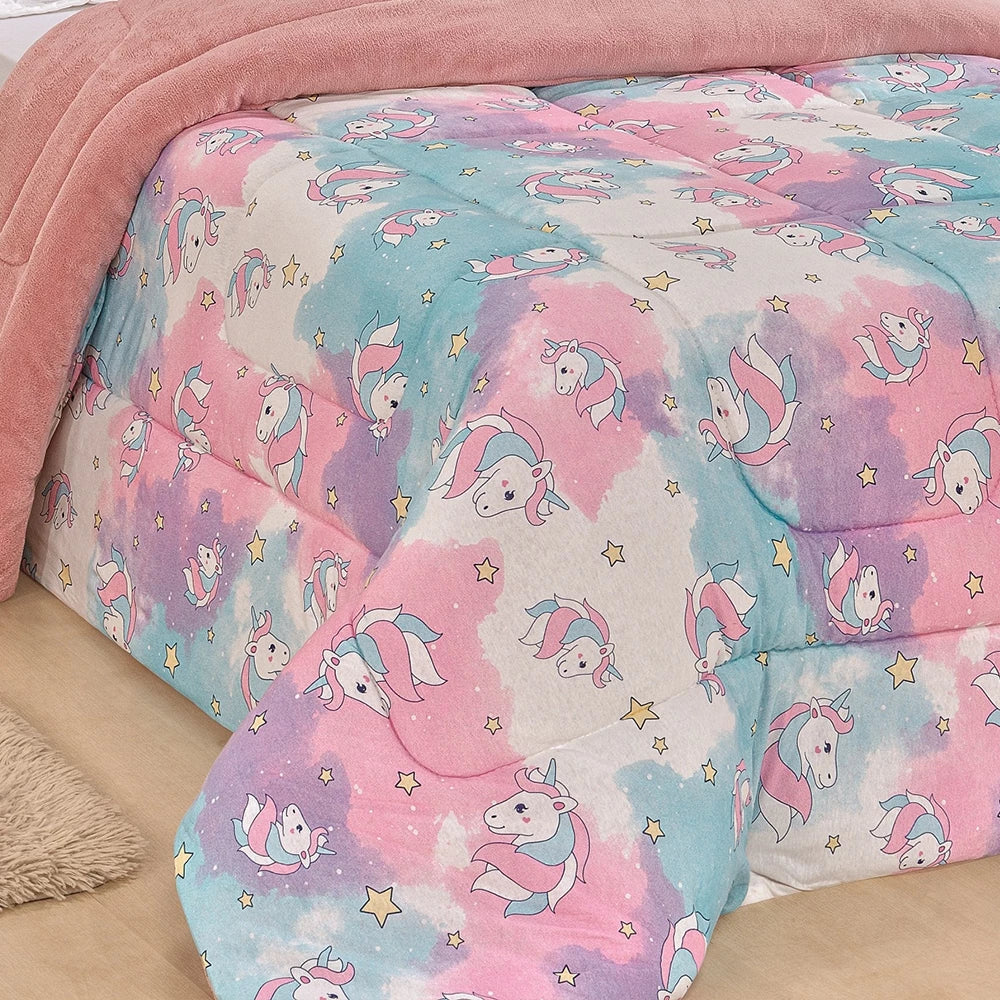 Coberdrom Edredom Grosso Colcha De Solteiro Infantil Menina/ Menino - Inverno - Manta Soft Plush e Algodão Macio
