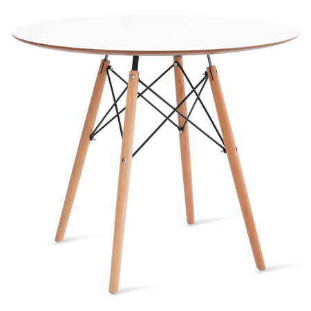 Conjunto Mesa Eames 90cm + 4 Cadeiras Kaila – Design Escandinavo para Jantar ou Cozinha