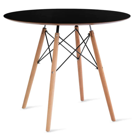 Conjunto Mesa Eames 90cm + 4 Cadeiras Kaila – Design Escandinavo para Jantar ou Cozinha