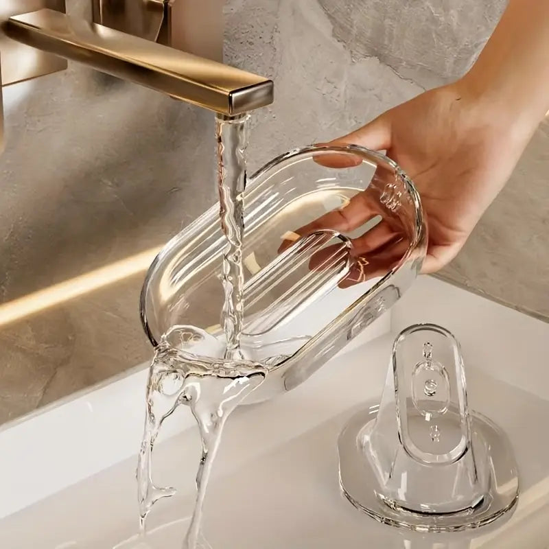 Porta-Sabonete Oval de Plástico – Leve, Resistente e Elegante para Quarto, Banheiro, Chuveiro e Banheira