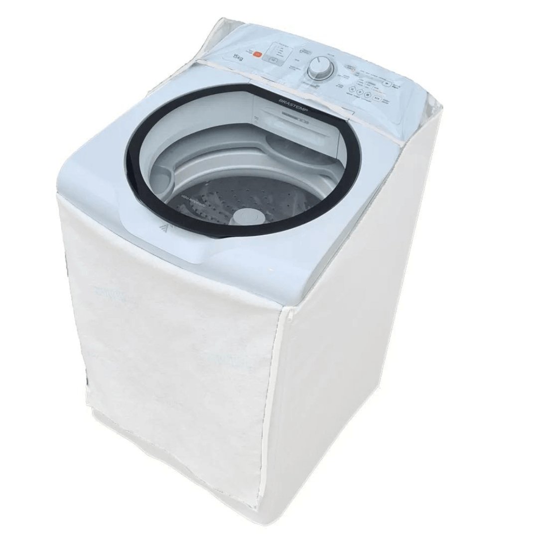 Capa para Máquina de Lavar Brastemp com Ciclo Edredom 15kg Branca