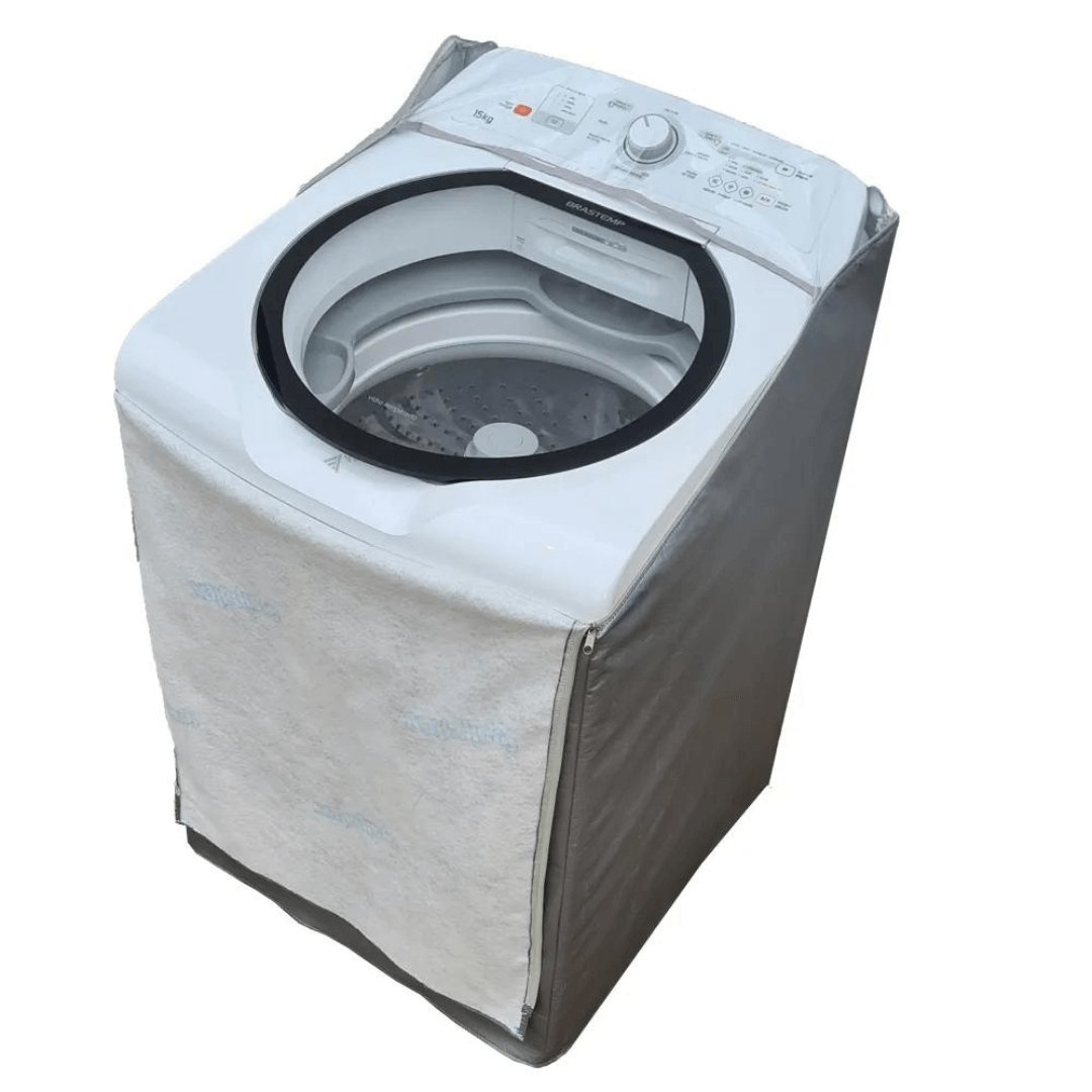 Capa para Máquina de Lavar Brastemp com Ciclo Edredom 15kg Cinza