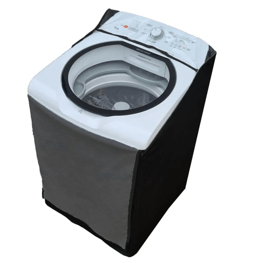 Capa para Máquina de Lavar Brastemp com Ciclo Edredom 15kg Preta