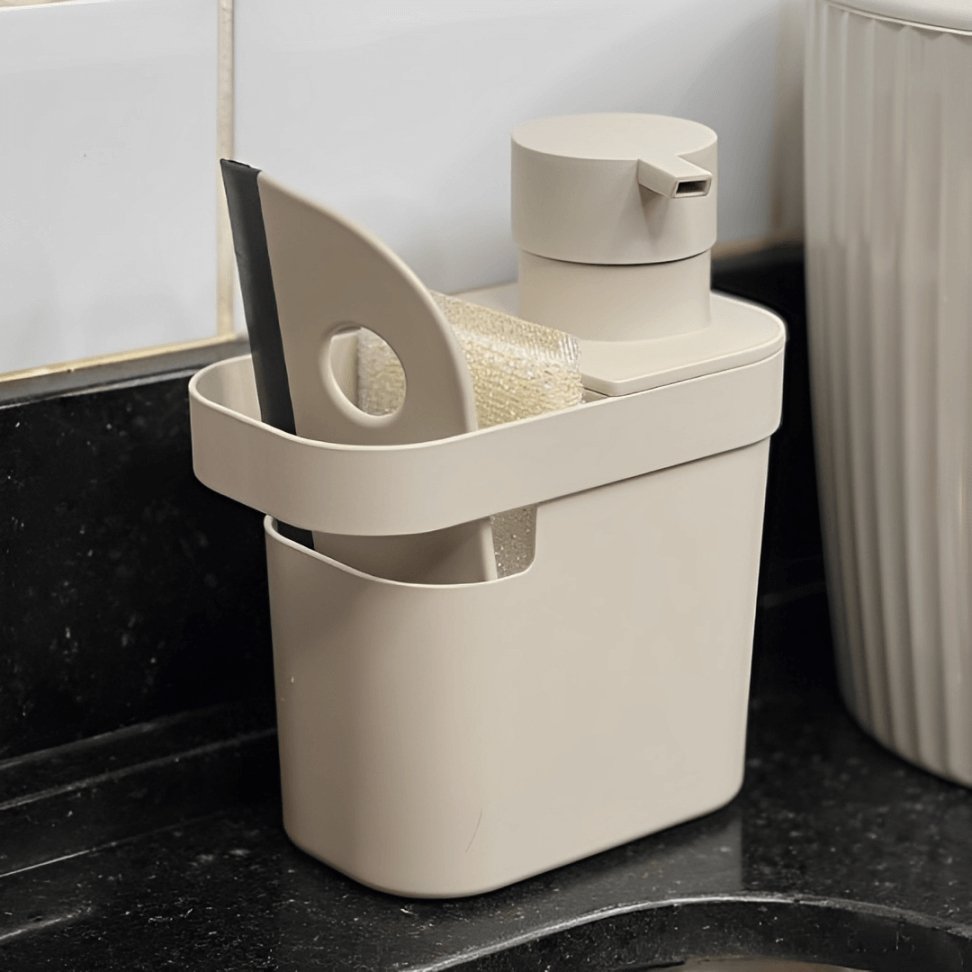 Dispenser Porta Detergente e Organizador Trium Bege 650ml