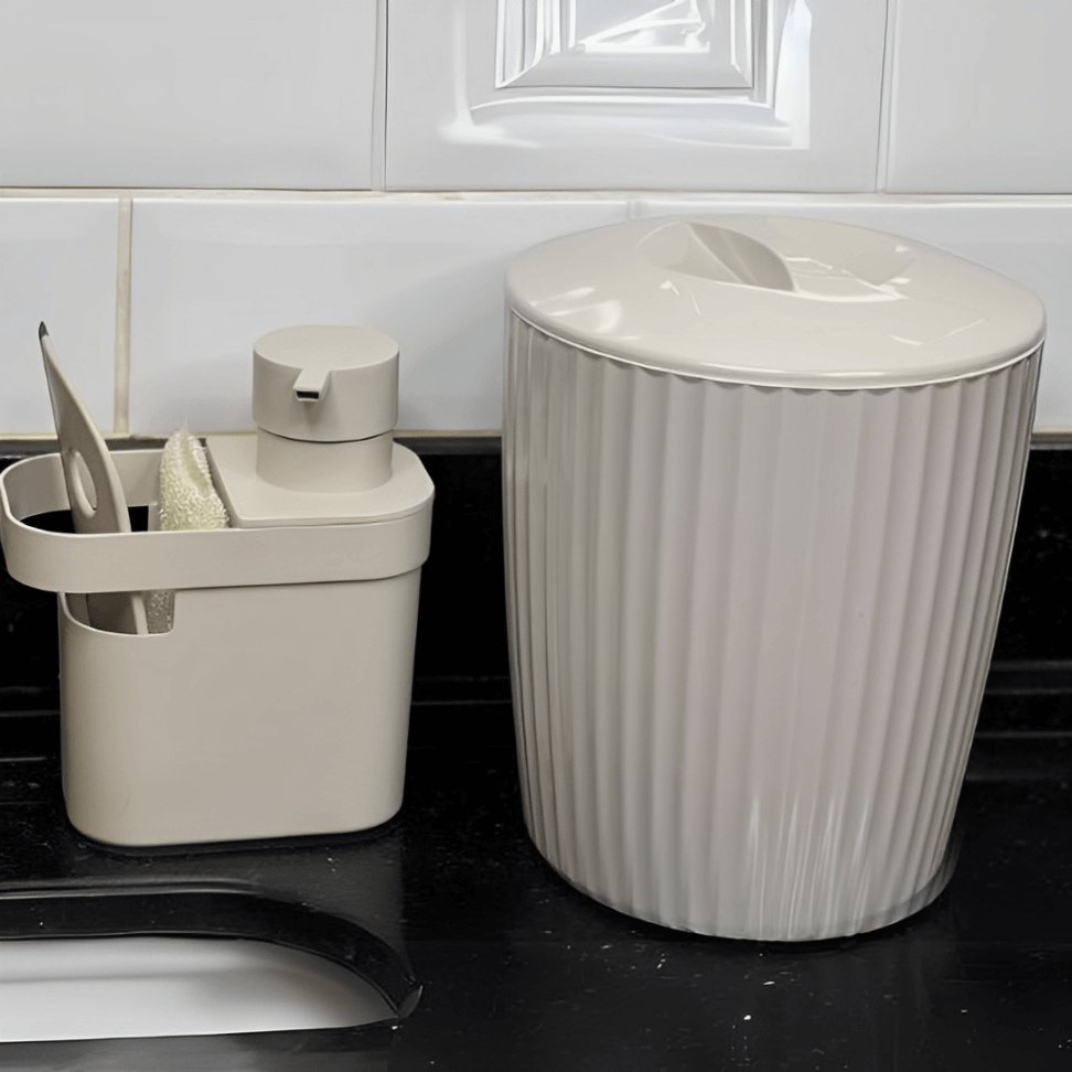 Dispenser Porta Detergente e Organizador Trium Bege 650ml