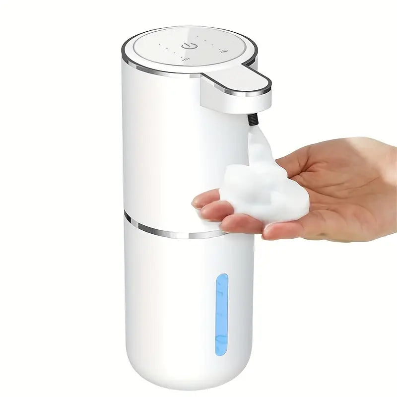 Dispensador Automático de Sabão 380ml – Sensor Sem Toque, Recarregável via USB, Design Moderno Preto, Parede, Ideal para Banheiro e Cozinha
