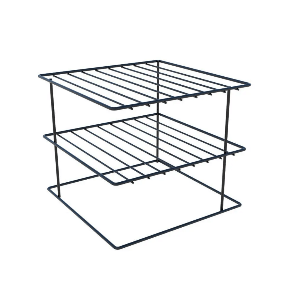 Suporte Organizador De Pratos Quadrado Preto - 26 cm
