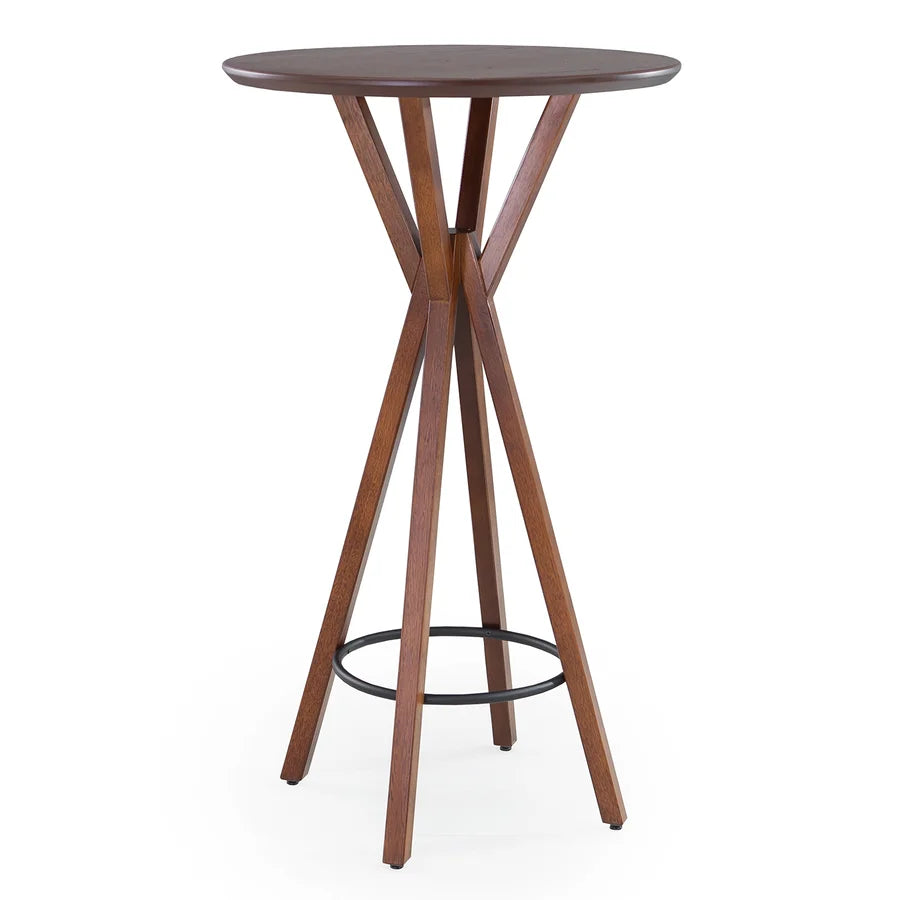 Kit de Mesa Bistrô Roma Madeira de Eucalipto com Banquetas Heros Madeira de Tauari com encosto Anatômico cor Carvalho Tecido Linho Rustico Bege 290
