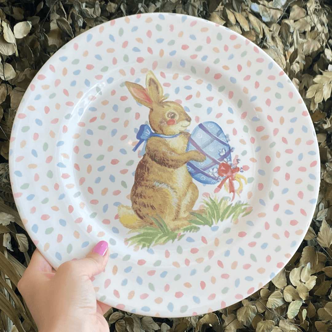 Prato Raso Páscoa Color Rabbits Coelho Poa 28,5cm