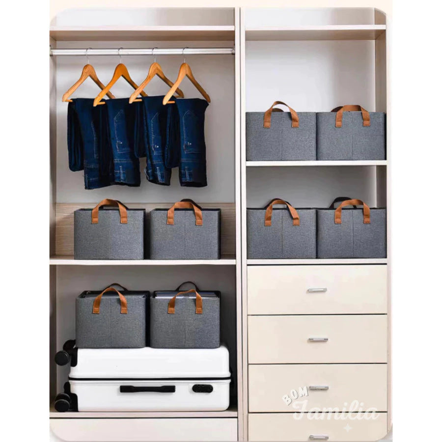 Kit 8 Caixas Organizadoras de Alta Resistência – Para Guarda-Roupas e Organização Multiuso