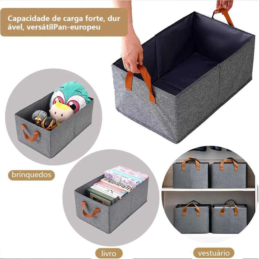 Kit 8 Caixas Organizadoras de Alta Resistência – Para Guarda-Roupas e Organização Multiuso