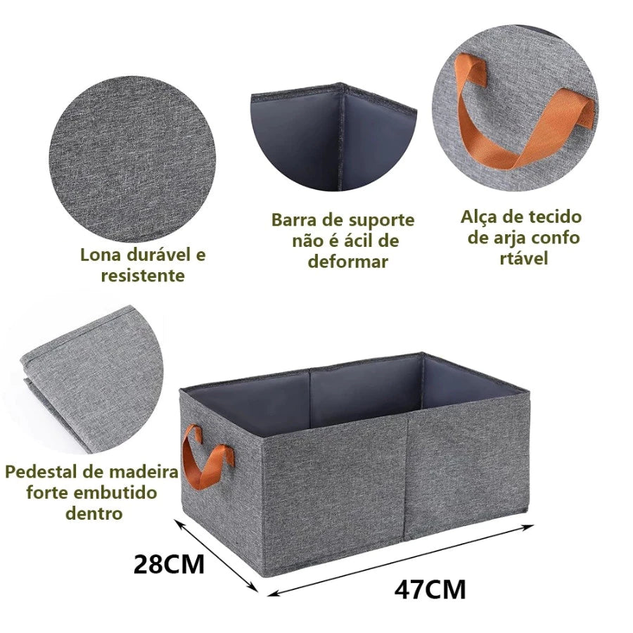 Kit 8 Caixas Organizadoras de Alta Resistência – Para Guarda-Roupas e Organização Multiuso