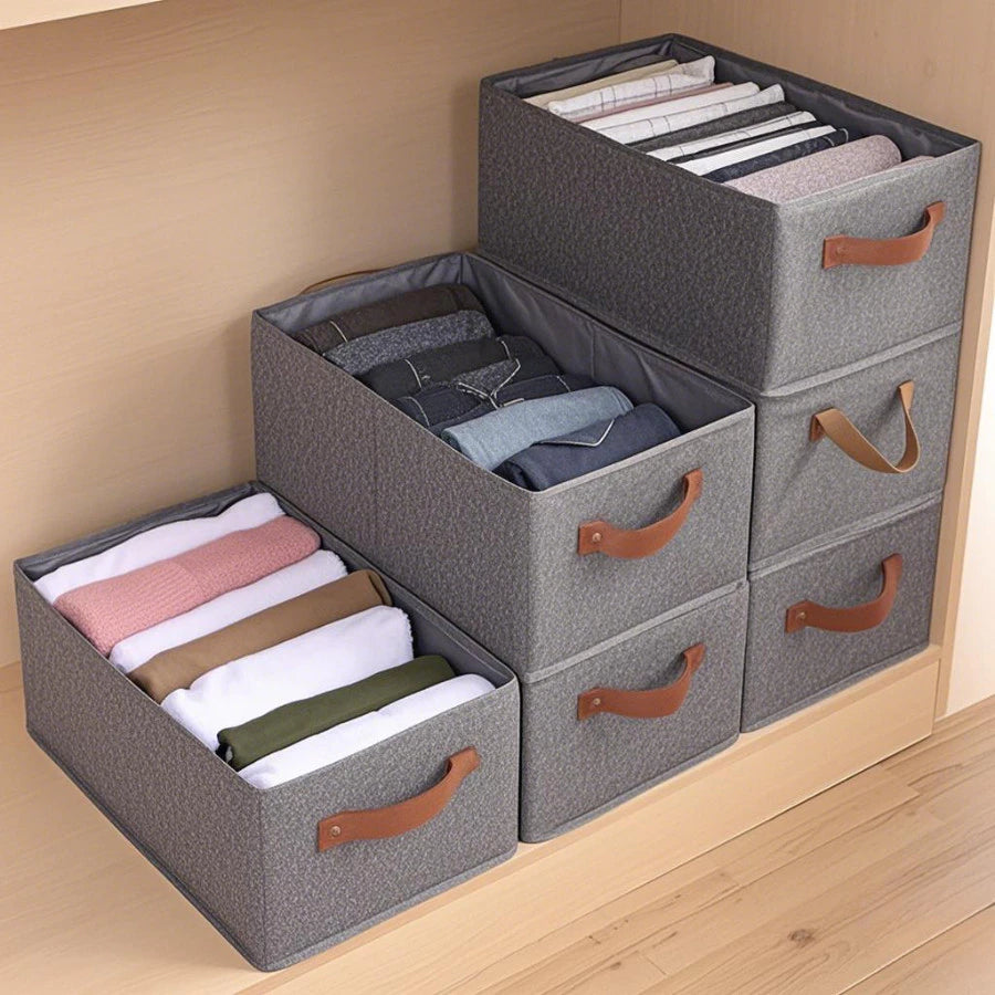 Kit 8 Caixas Organizadoras de Alta Resistência – Para Guarda-Roupas e Organização Multiuso