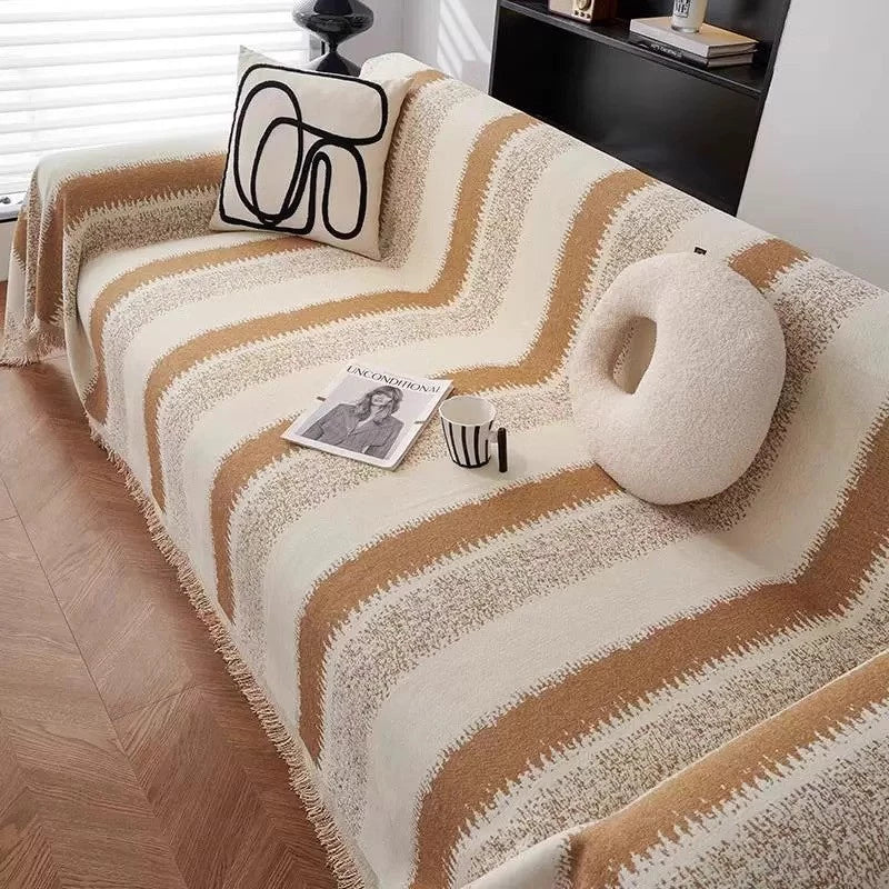 Capa de Sofá Antiderrapante Boho em Chenille – Manta Decorativa Universal em L para 2 e 3 Lugares