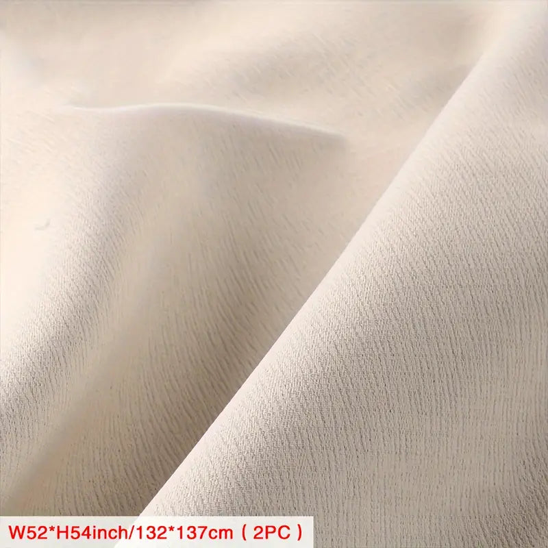 Conjunto com 2 Cortinas Opacas para Quarto – Tecido Espessado com Textura de Linho Artificial, Redução de Ruído e Bloqueio Total de Luz