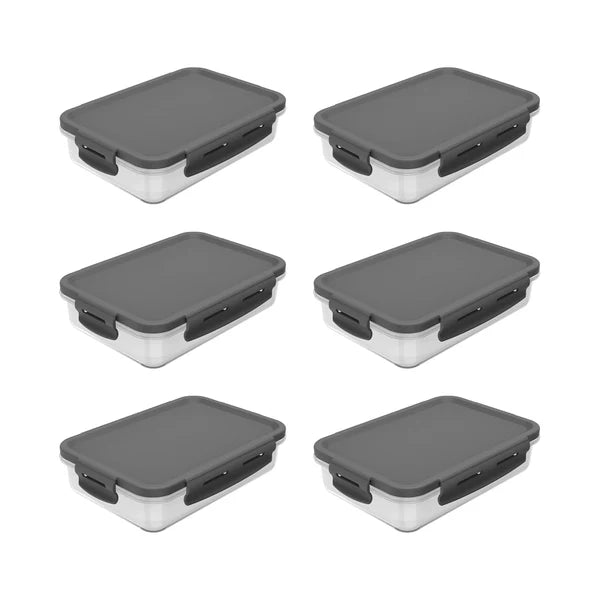 Kit de potes organizadores de geladeira retangular de 6 peças 870mk Linha Oasi
