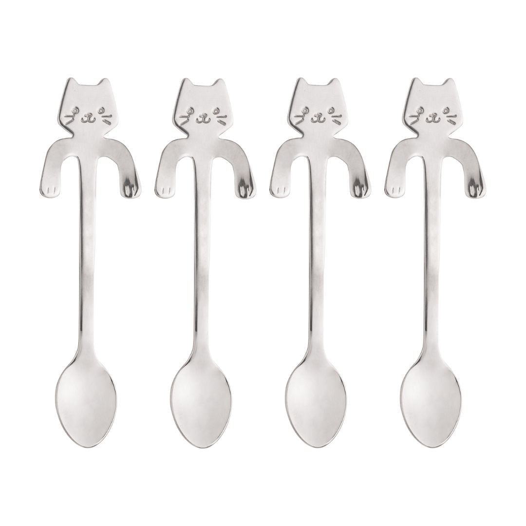 Jogo 4 Colheres para Chá em Aço Inox Cat Cromado