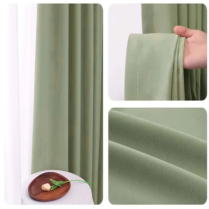 Conjunto com 2 Cortinas Opacas para Quarto – Tecido Espessado com Textura de Linho Artificial, Redução de Ruído e Bloqueio Total de Luz