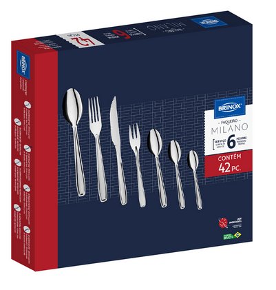 Faqueiro Aço Inox Milano 42 Peças
